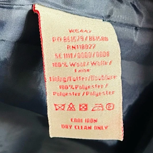 Boden British Tweed Moon Wool Navy Blue Tan Plaid Side Zip Pencil Skirt size 16L - Picture 7 of 8